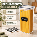 Kit 15 Potes Herméticos Empilháveis com Etiquetas e Acessórios