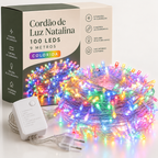 Cordão de Luz Natalina 100 LEDs 9 Metros + BRINDE